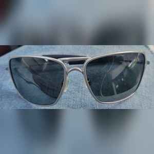 Oakley Inmate Sunglasses Light Frames and Black Iridium Lenses